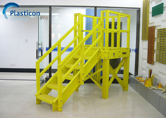 Produits pultrés en FRP à traction à profil jaune 60MPa-80MPa