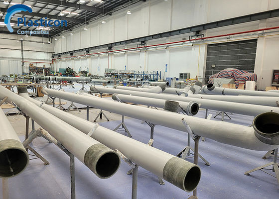 Résistance à la corrosion des tubes en FRP enveloppés en filament de 2,5 mm renforcés de verre